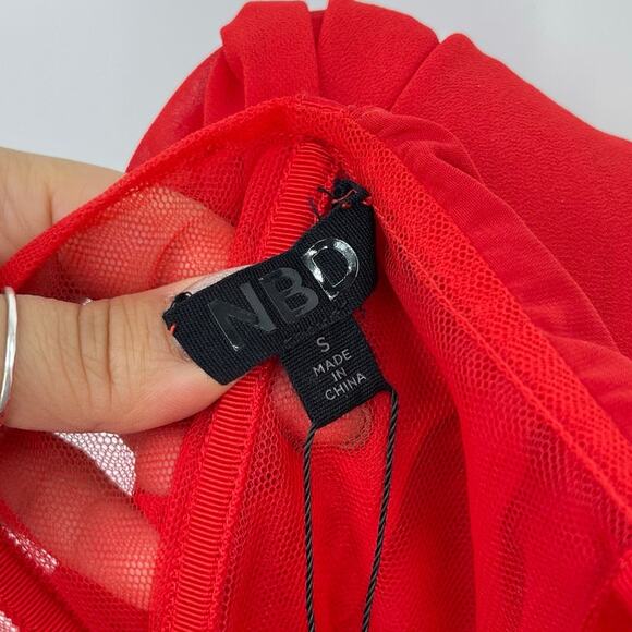 NBD | NWT Christian Gown in Red Asymmetrical Corset Maxi Dress S - Picture 6 of 16